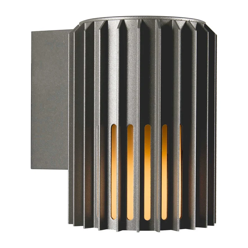 Aludra - Applique murale extérieure cylindrique en acier, style moderne
