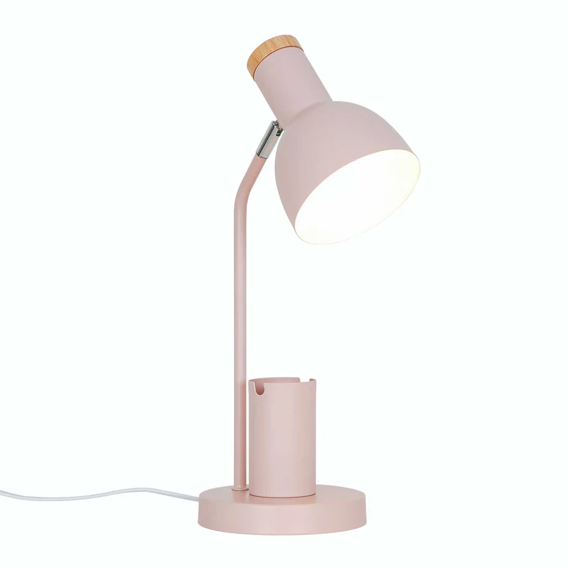 Devone - Lampe à poser avec pot à crayons en acier, style moderne