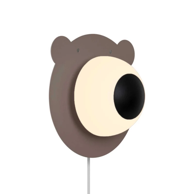 Bruna Bear - Applique murale ours en acier et verre, style moderne