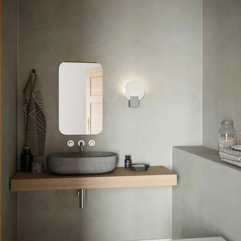 Hester - Applique murale LED ronde étanche en ABS et verre, style moderne
