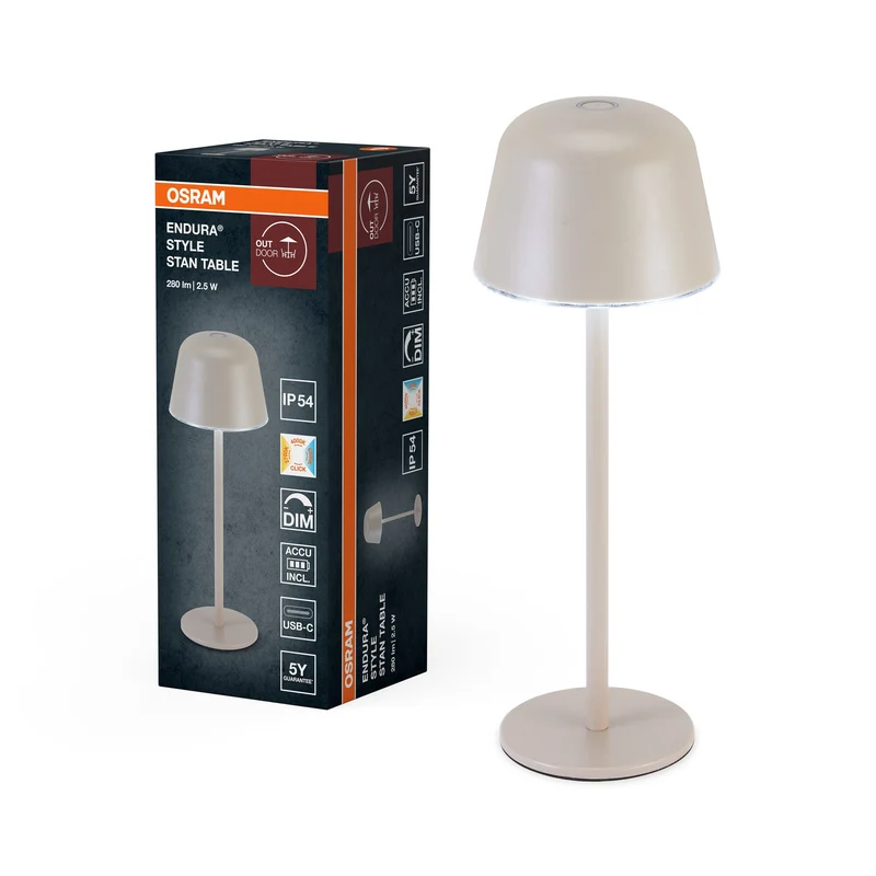 OSRAM ENDURA STYLE LAMPADA DA TAVOLO A BATTERIA, 2,5W, 200lm, beige