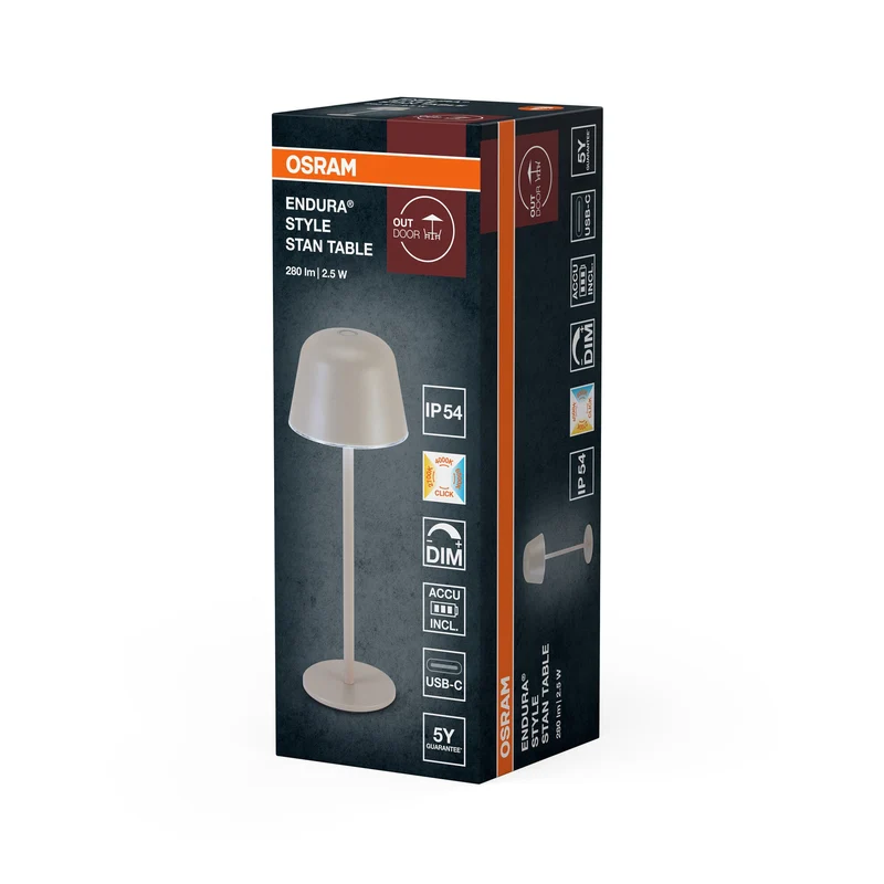 OSRAM ENDURA STYLE LAMPADA DA TAVOLO A BATTERIA, 2,5W, 200lm, beige