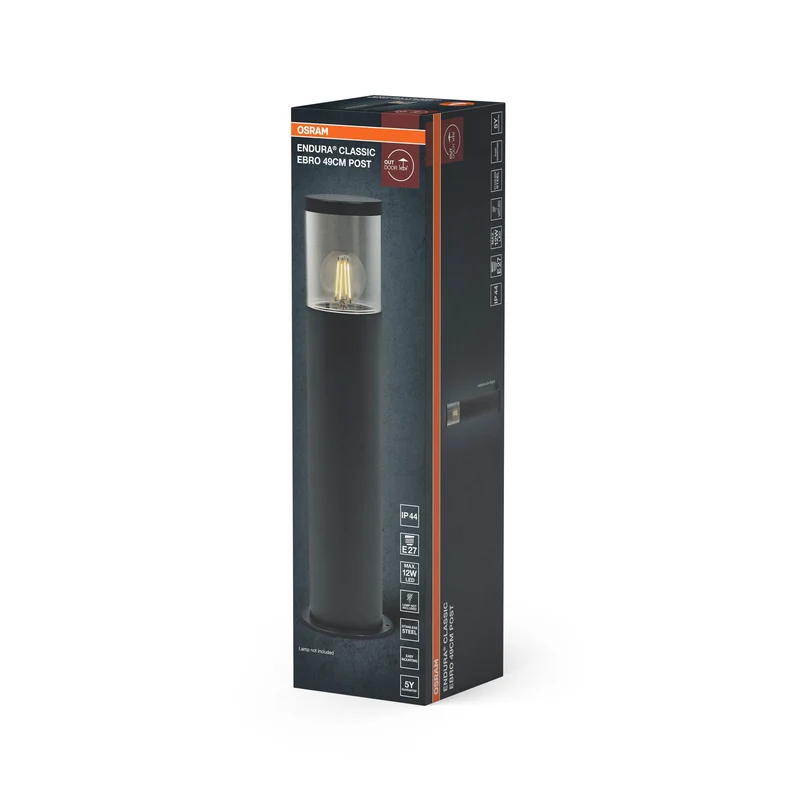 OSRAM ENDURA CLASSIC EBRO lampione da palo, grigio scuro, 49 cm