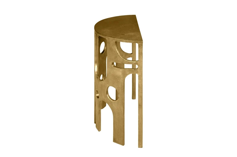 Casa Padrino Luxus Konsole Savage Bronzefarben 50 x 25 x H. 60 cm - Kleine skulpturale Wandkonsole aus Aluminium in Bronze-Optik - Luxus Möbel