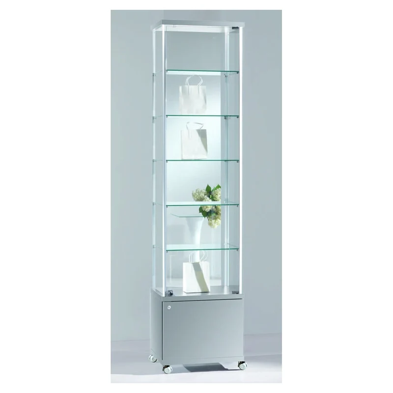 Casa Padrino Luxus Ladenvitrine 53 x 39 cm H. 220 cm mit Unterschrank - Ladeneinrichtung - Boutique Möbel - Made in Italy