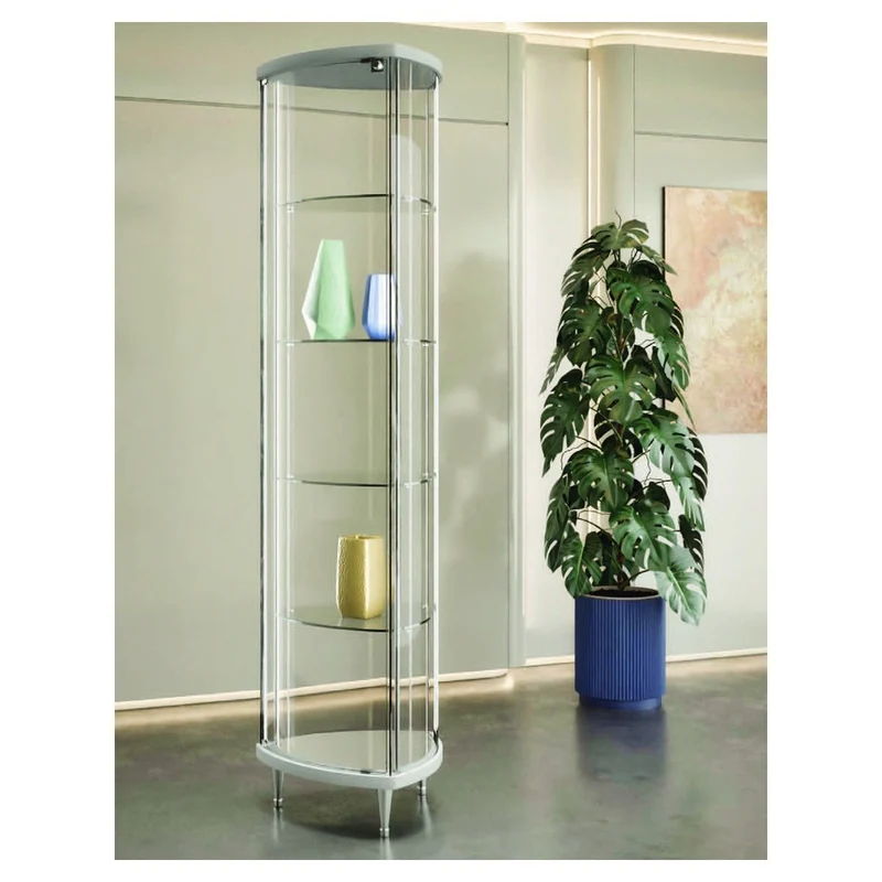 Casa Padrino Luxus Eck-Ladenvitrine 48 x 48 cm H. 190 cm - Ladeneinrichtung - Boutique Möbel - Made in Italy
