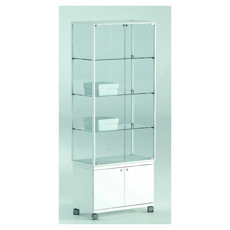 Casa Padrino Luxus Ladenvitrine 91 x 37 cm H. 180 cm mit Unterschrank mit 3 Glasböden - Ladeneinrichtung - Boutique Möbel - Made in Italy