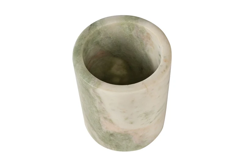 Casa Padrino Luxus Marmor Weinkühler Grün Ø 14 x H. 18 cm - Massiver Flaschenkühler aus hochwertigem Indian Green Onyx - Luxus Bar Accessoires