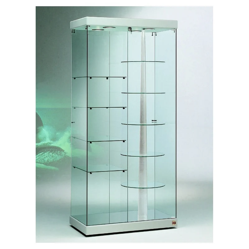 Casa Padrino Luxus Dreh-Ladenvitrine 93 x 53 cm H. 200 cm mit 4 LED-Spots - Ladeneinrichtung - Boutique Möbel - Made in Italy