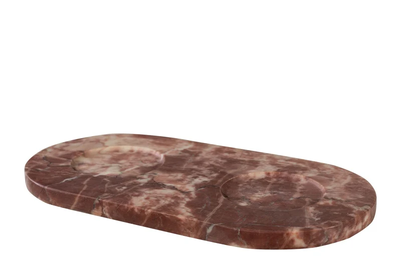 Casa Padrino Luxus Marmor Schalen Set Rosa 23 x 12 x H. 6,5 cm - 2 Schälchen mit Tablett aus hochwertigem Rosalia Pink Marmor - Luxus Deko Accessoires