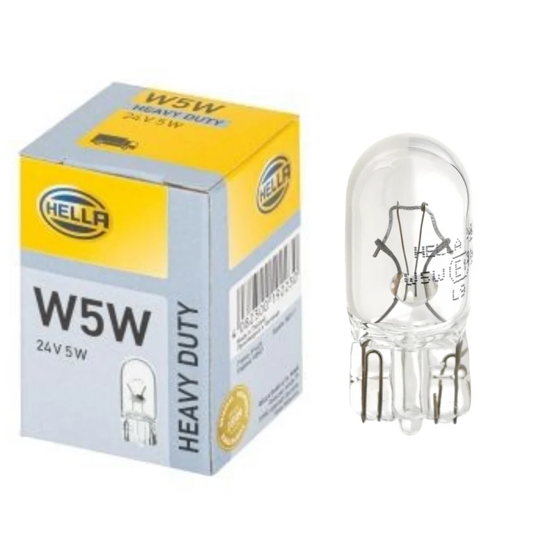 Lampadine Hella 24 V 5 W T10 senza cappuccio/N. 507/Confezione da 10