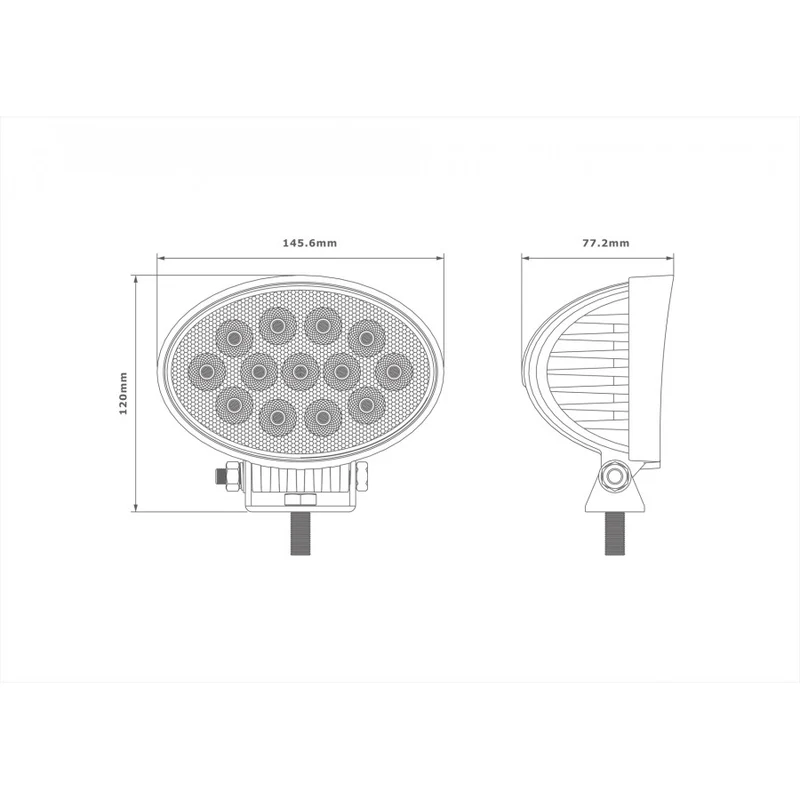 Faro da lavoro a LED ovale con fascio luminoso da 36 W / 2316 lumen