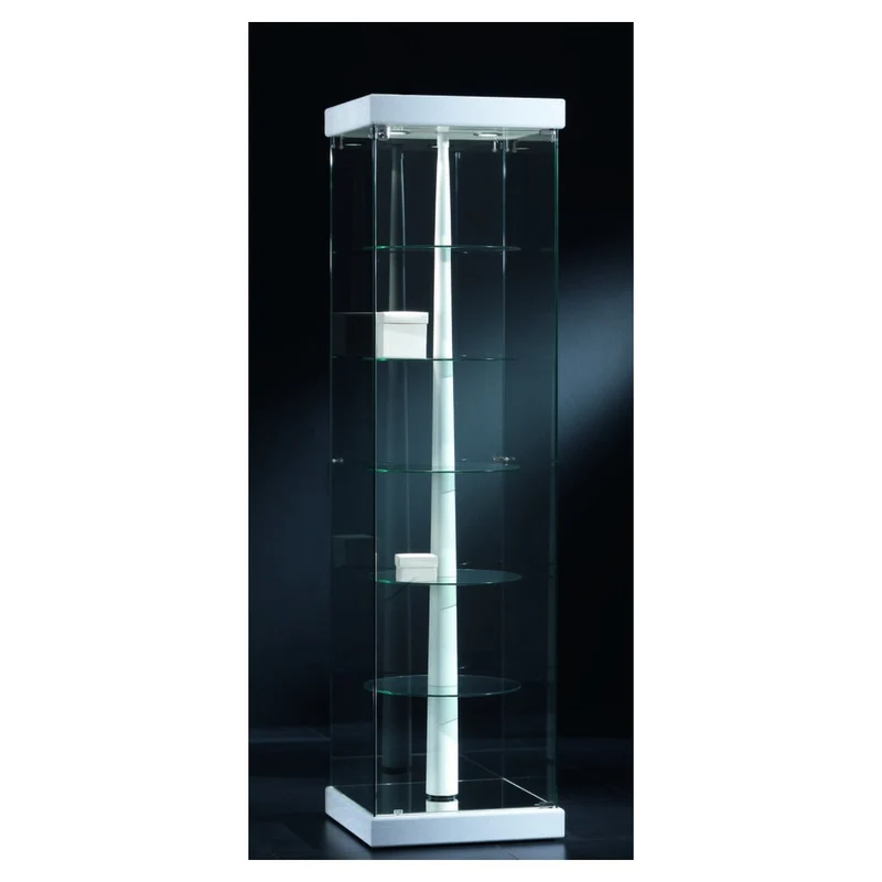 Casa Padrino Luxus Dreh-Ladenvitrine 54 x 53 cm H. 200 cm mit LED - Ladeneinrichtung - Boutique Möbel - Made in Italy