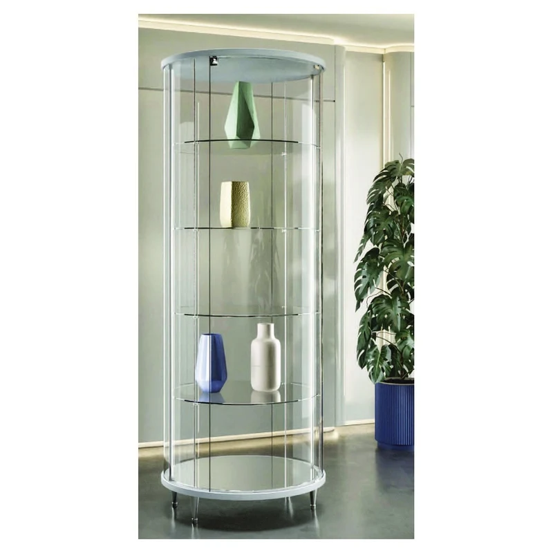 Casa Padrino Luxus Rund-Ladenvitrine Ø 70 cm H. 190 cm - Ladeneinrichtung - Boutique Möbel - Made in Italy