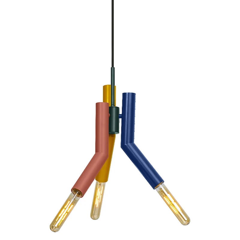 OSRAM DECOR Lampada a sospensione in paglia, 3 fiamme, E27, Multicolore