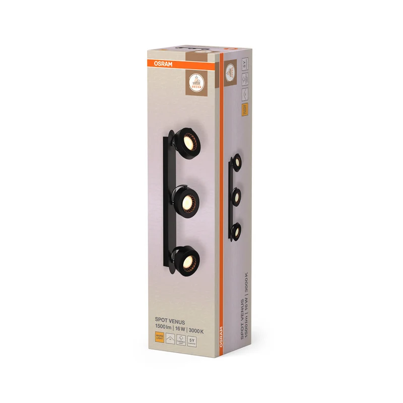 OSRAM DECOR SPOT VENUS lampada da soffitto, 16W, 650lm, nero