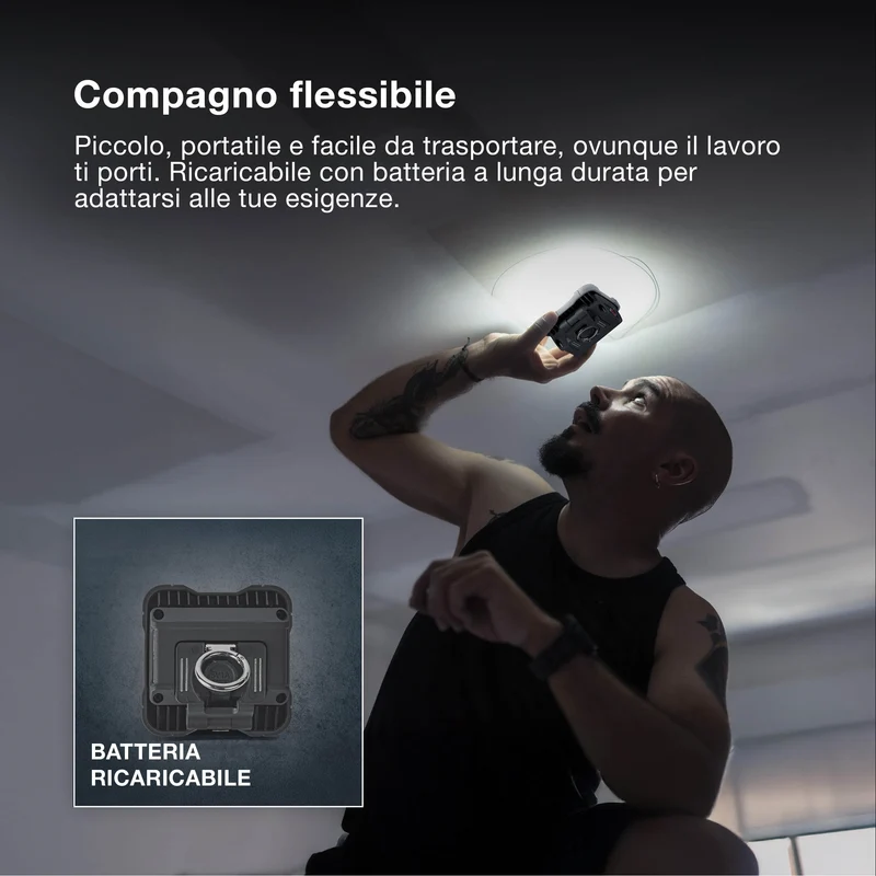 OSRAM LAMPADE DA LAVORO VALUE BATTERY, USB, Faretto da cantiere 10W, 800lm, 6500K