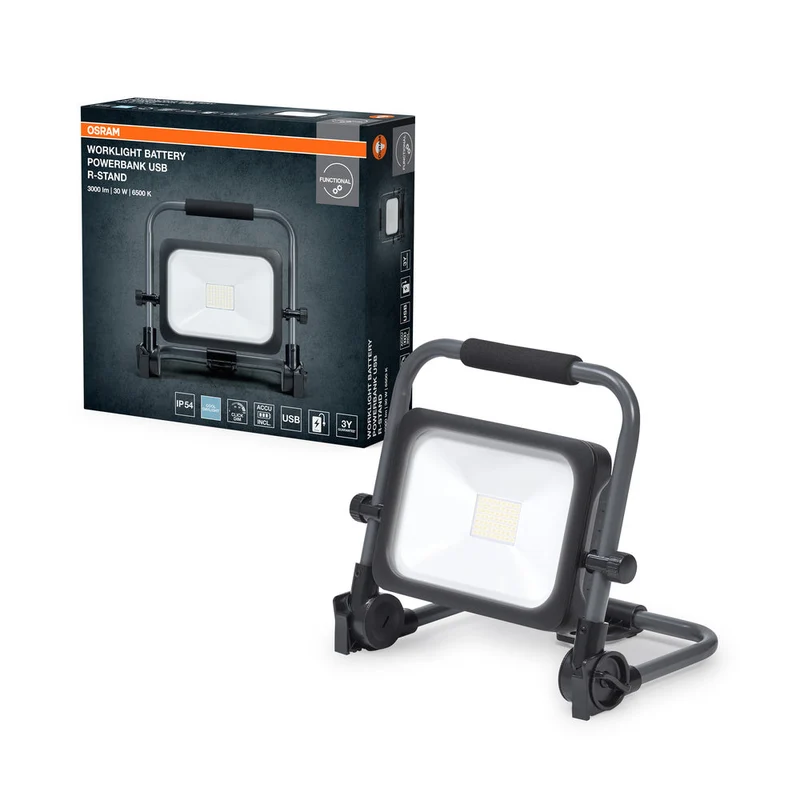 OSRAM LAMPADE DA LAVORO VALORE BATTERIA, USB, FARETTO 30W 865, 3000 lm, 6500 K
