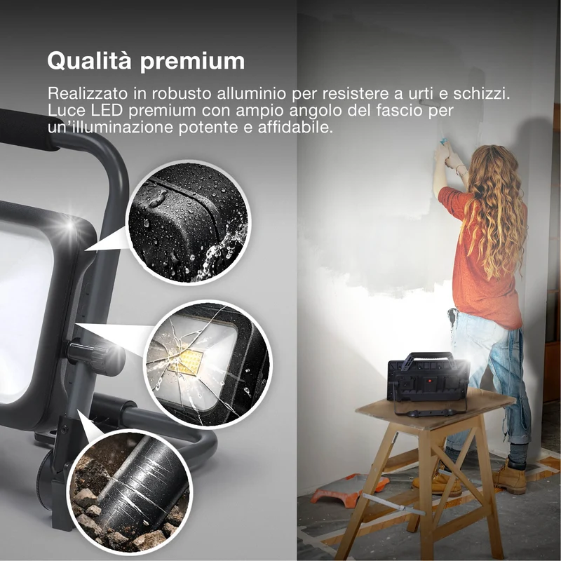 OSRAM LAMPADE DA LAVORO VALORE BATTERIA, USB, FARETTO 30W 865, 3000 lm, 6500 K