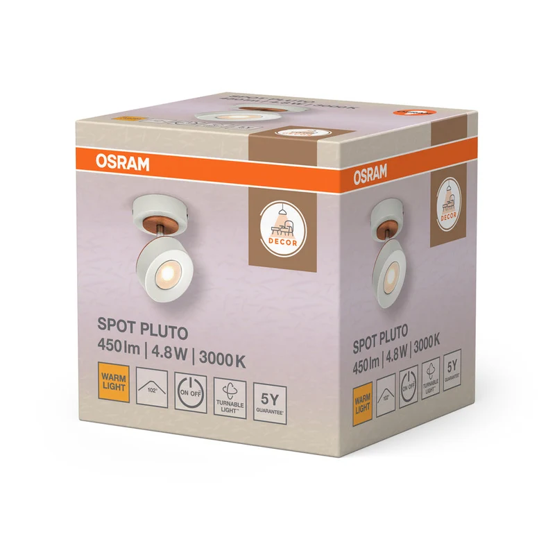 OSRAM DECOR SPOT PLUTO Applique, 4,8W, 300lm, bianco