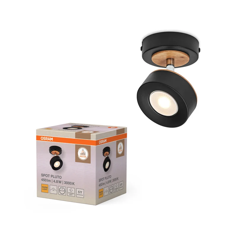 OSRAM DECOR SPOT PLUTO Applique, 4,8W, 300lm, nero