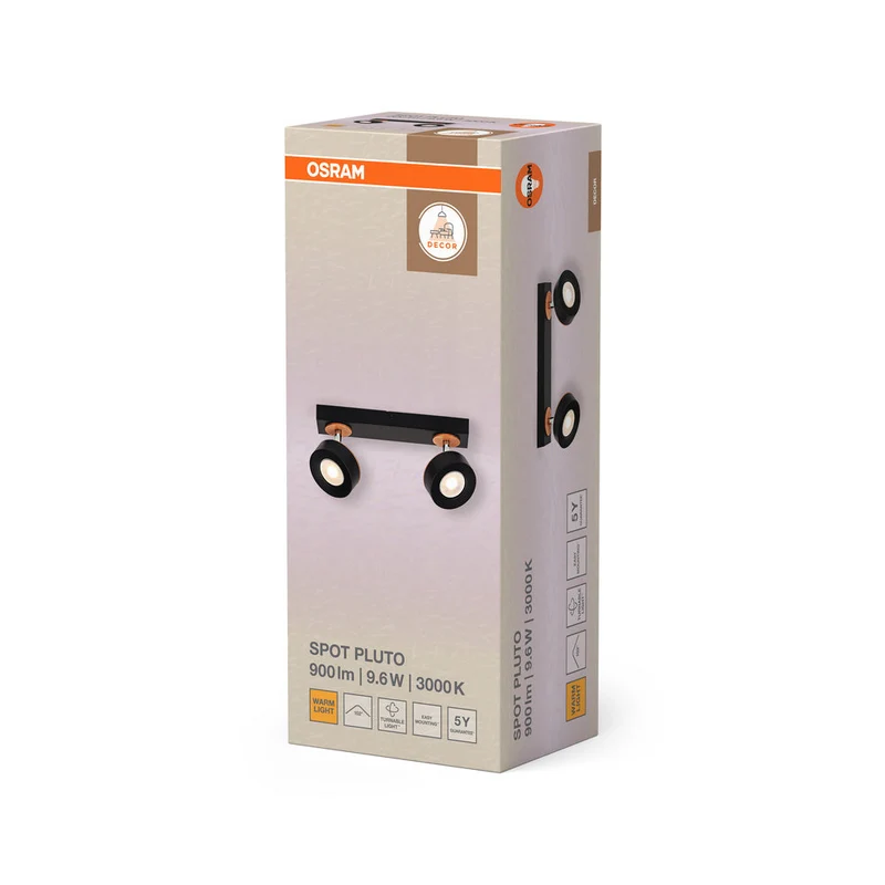 OSRAM DECOR SPOT PLUTO lampada da soffitto, 9,6W, 615lm, nero