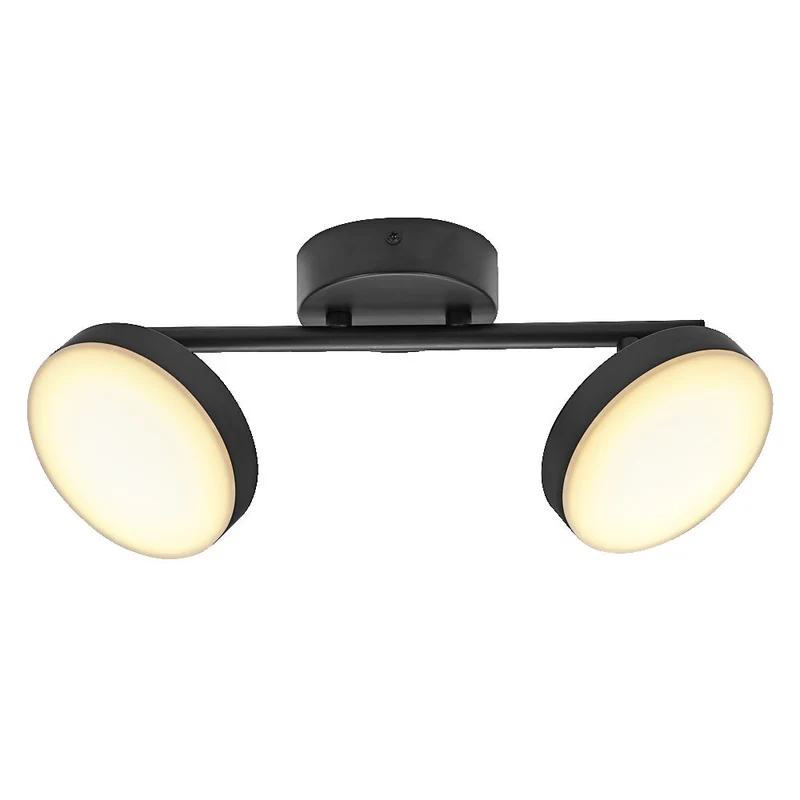 OSRAM DECOR Spot Moon lampada da soffitto nera, 2 faretti, 10.5W