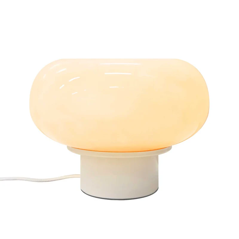 Malti - Lampe à poser à silhouette annulaire en acier et verre, style contemporain