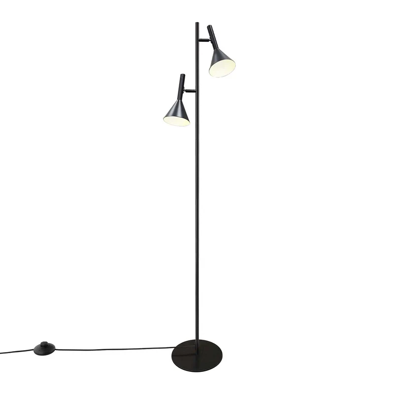 Kelvis - Lampadaire à double tête en acier, style moderne
