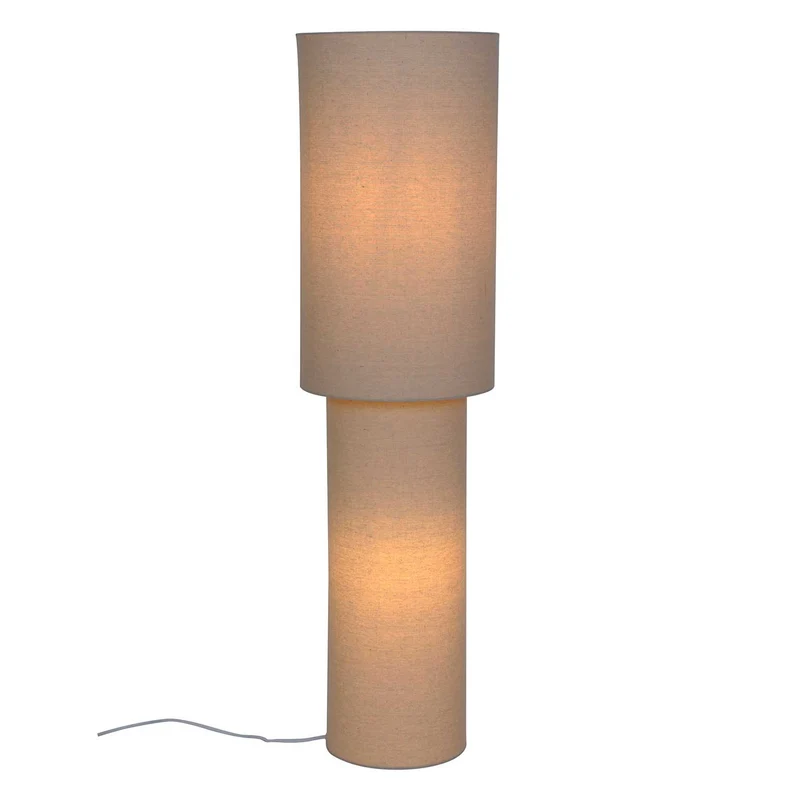 Izara - Lampadaire colonne textile en tissu, style japandi