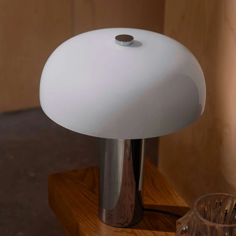Gabrielle - Lampe à poser à éléments de verre en acier et verre, style vintage