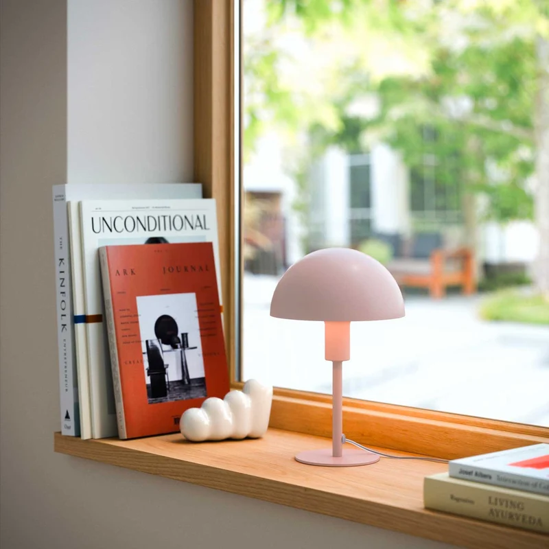 Ellen Mini - Lampe à poser champignon colorée en acier, style moderne