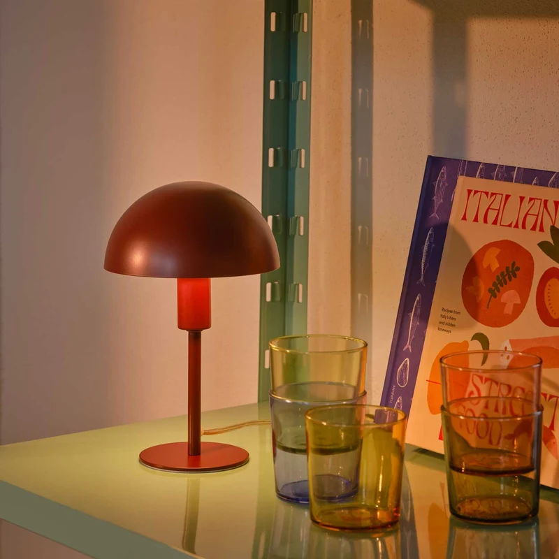 Ellen Mini - Lampe à poser champignon colorée en acier, style moderne