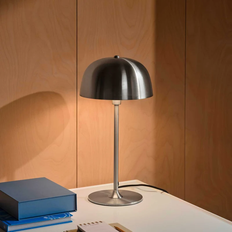 Cera - Lampe à poser à coupole métallique en acier, style Art déco