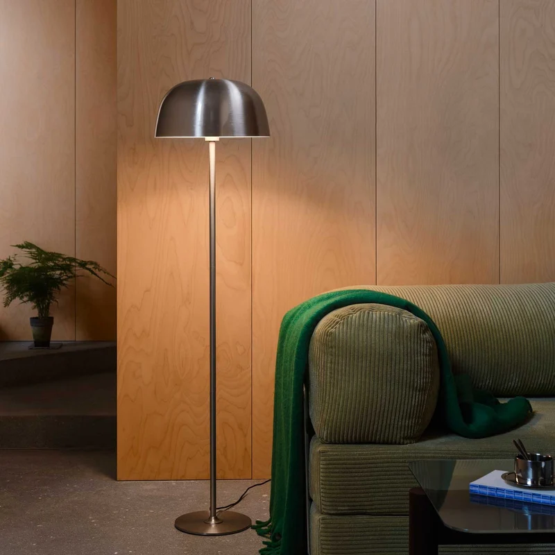 Cera - Lampadaire à coupole métallique en acier, style Art déco