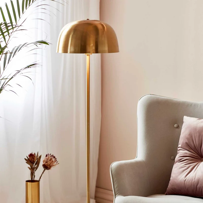 Cera - Lampadaire à coupole métallique en acier, style Art déco