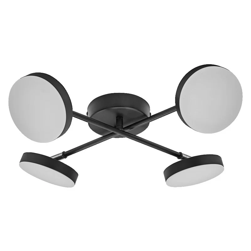 OSRAM DECOR Spot Moon lampada da soffitto nera, 4 faretti Cross, 21W