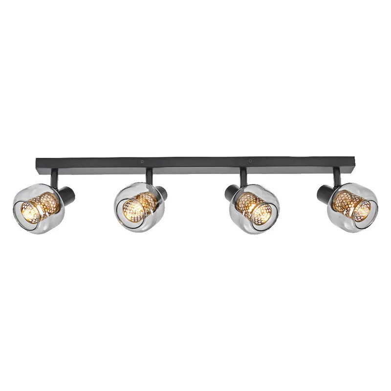 OSRAM DECOR Spot Firefly lampada da soffitto, lampada OSRAM inclusa, nero, 4 x 2.8W, E14