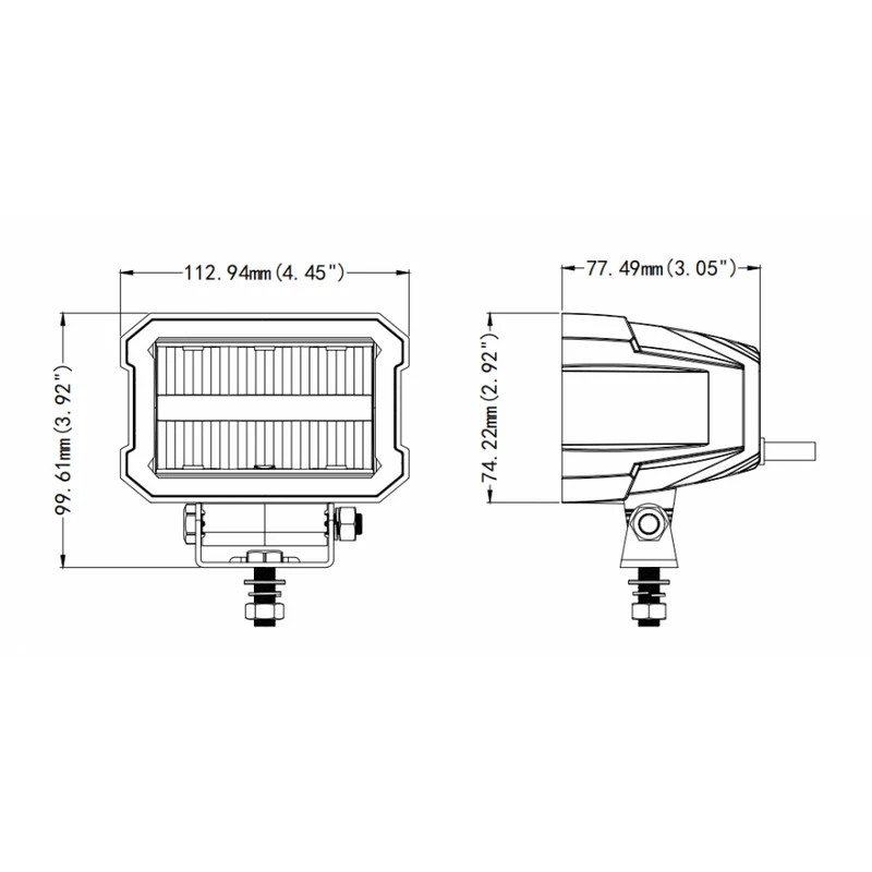 Faro di guida a LED con striscia luminosa di posizione 2200 lm / 4.5"