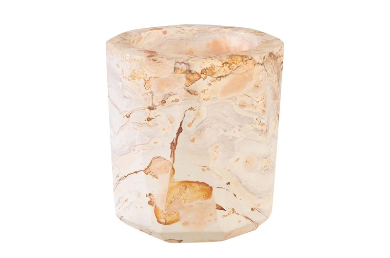 Casa Padrino Luxus Vase Mehrfarbig 14 x 14 x H. 16 cm - Vase und Weinkühler aus hochwertigem Sandstein - Luxus Deko Accessoires