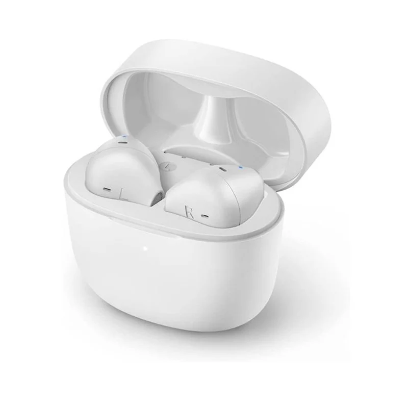 Philips Auricolari Wireless in Ear, Custodia di Ricarica Sottile, Resistenti all'Acqua, Bluetooth, 18 ore Riproduzione, Microfono integrato bianco