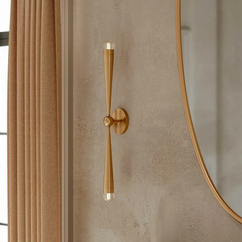 Keanu - Applique murale en verre et acier bronze, style contemporain