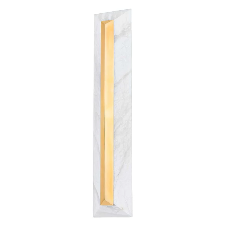 Perth - Applique murale LED en marbre et laiton, style art déco, H 69 cm
