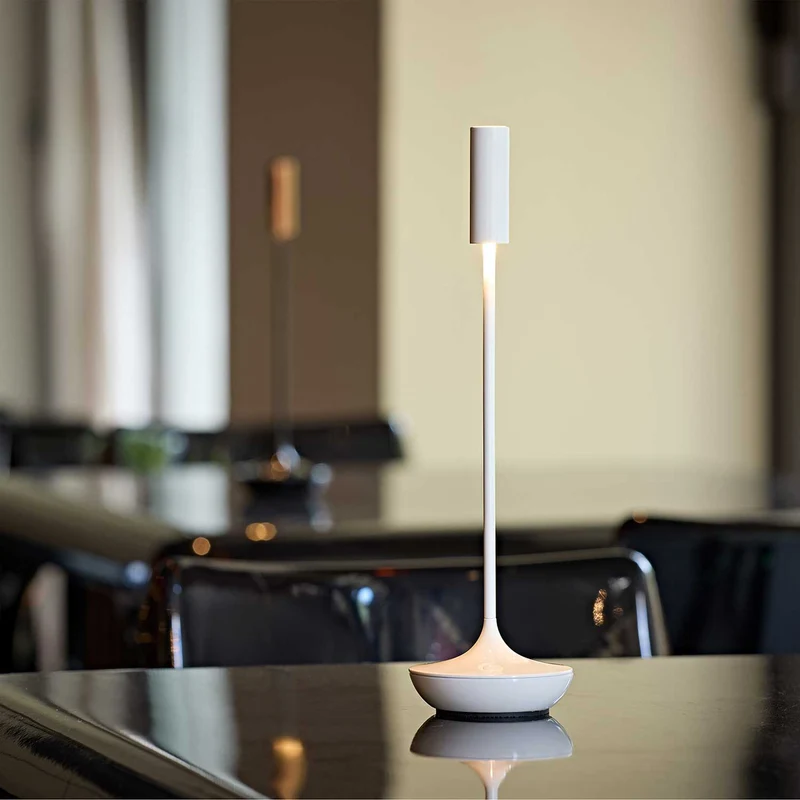 Nucandle - Lampe à poser LED sans fil IP54 en acier, style minimaliste
