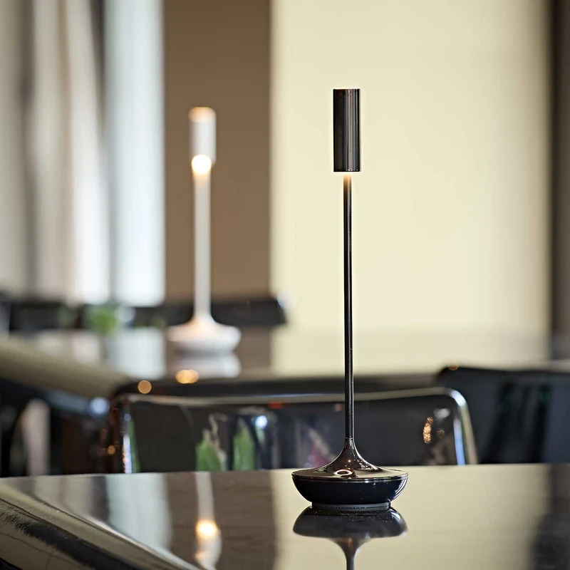 Nucandle - Lampe à poser LED sans fil IP54 en acier, style minimaliste
