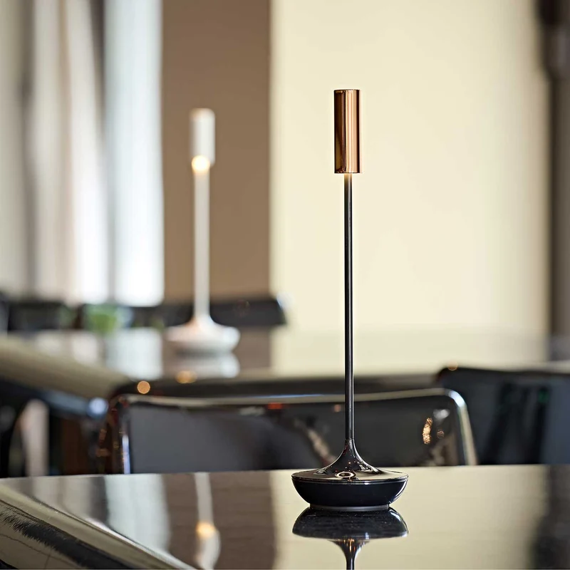 Nucandle - Lampe à poser LED sans fil IP54 en acier, style minimaliste
