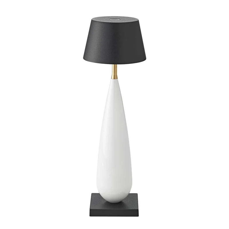 Thala - Lampe à poser LED sans fil IP65 en acier et céramique, style vintage