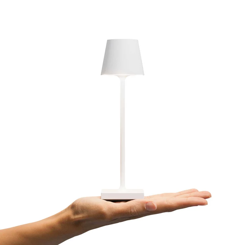 Nuindie Pocket - Lampe à poser LED sans fil IP54 en acier laqué, style minimaliste