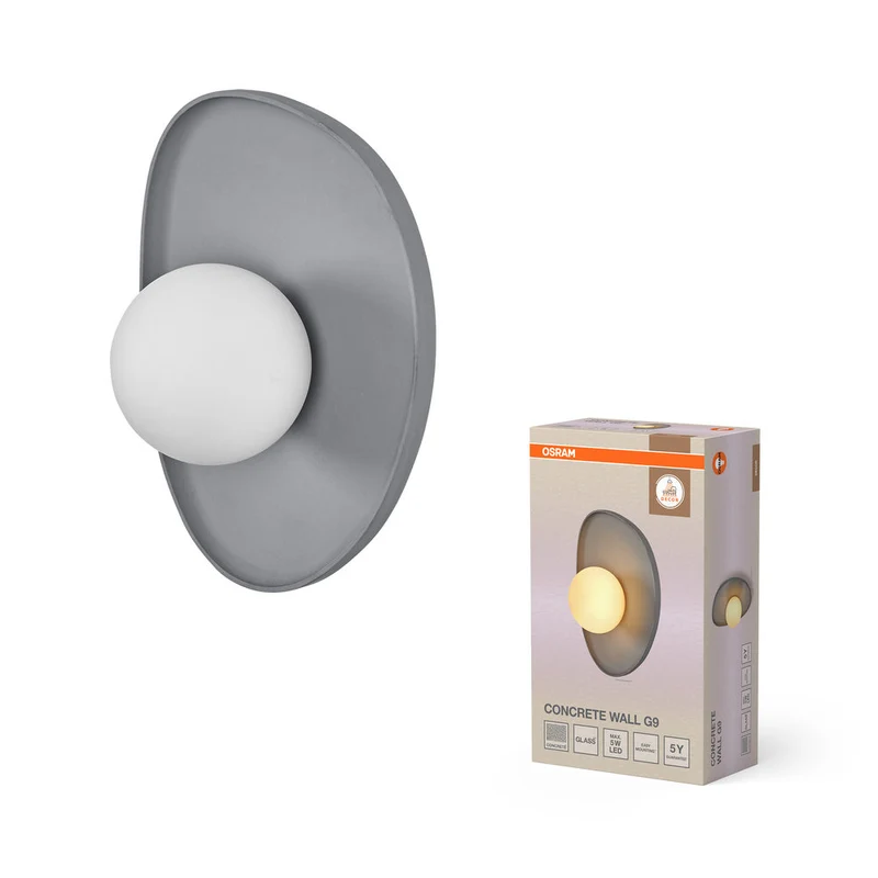 OSRAM DECOR Concrete Nest Applique da parete grigia, G9
