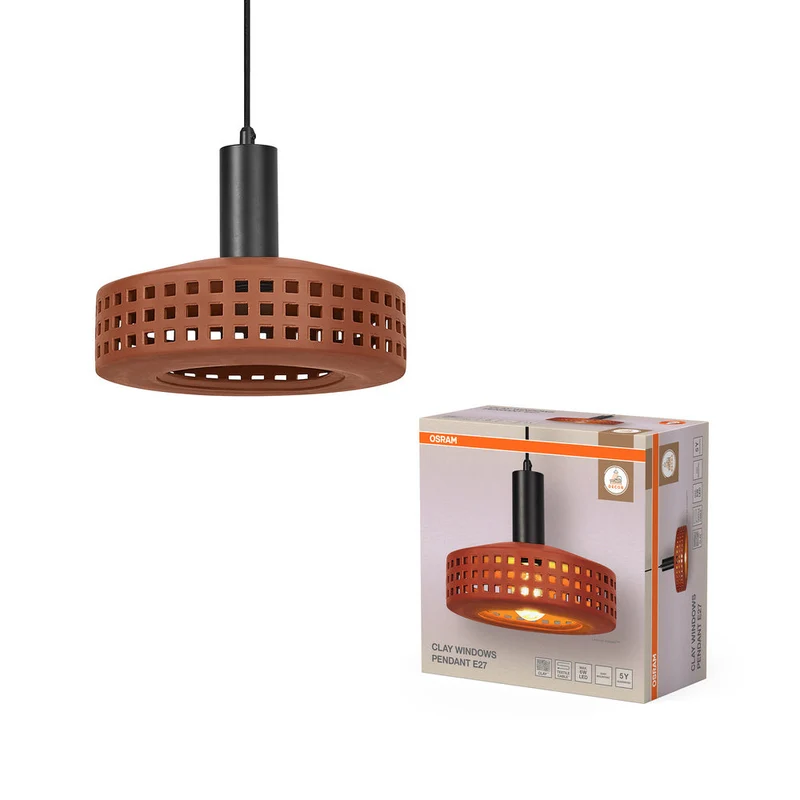OSRAM DECOR Lampada a sospensione Clay Windows Marrone, E27